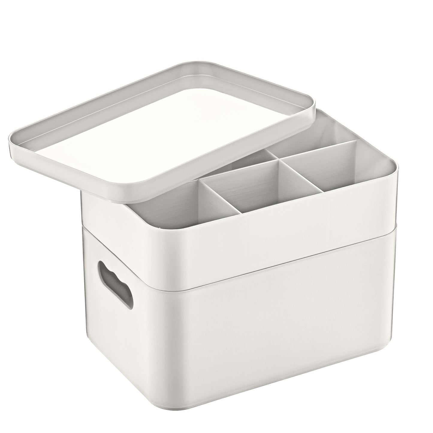 Herzberg HG-OKY676: 2-laags multifunctionele opbergdoos grijs - Bivakshop