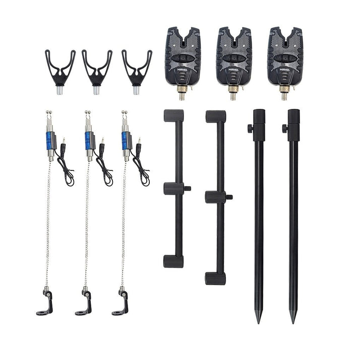 Hirisi Karpervissen draagtas met beetverklikkers, steunen en swingers - Karpervissen draagtas met apparatuur - Voor 2 of 3 hengels - Bivakshop