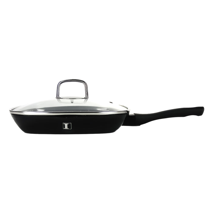 Imperial Collection 28 cm Marmer Gecoate Grillpan Zwart - Bivakshop