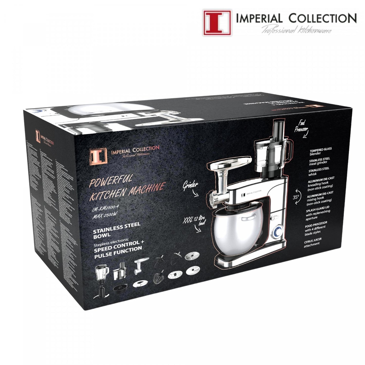 Imperial Collection ontwikkelde Keukenmixer, Vleesmolen En Citruspers in 1 - IM-KM2500 - Bivakshop