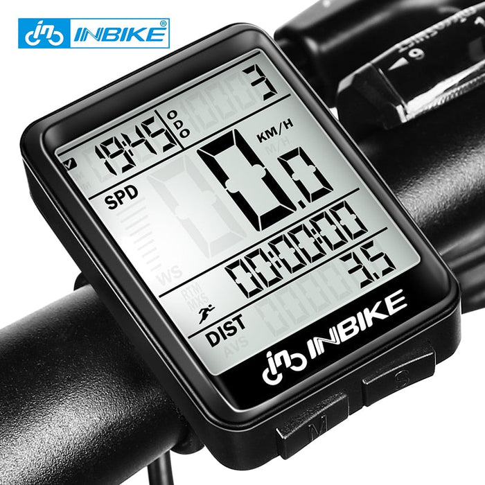 Inbike regendichte fietscomputer - draadloze kilometerteller voor MTB fiets - Waterdicht fiets horloge met stopwatch en temperatuurmeting - Led - scherm - IC321 - Bivakshop