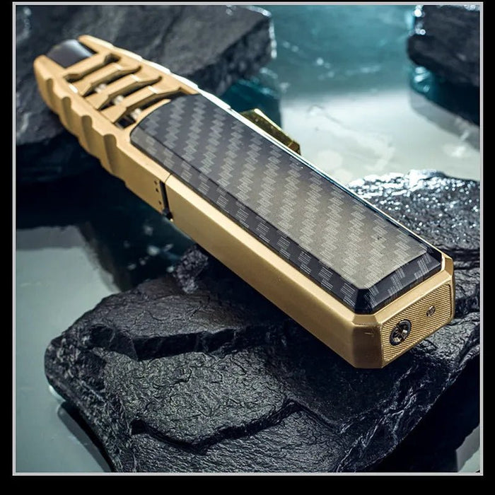 Jobon metal outdoor winddicht turbine aansteker - Krachtige blauwe vlam - Ideaal voor BBQ, lassen en meer! - Bivakshop