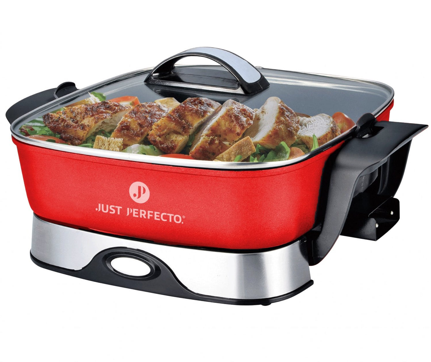 Just Perfecto JL-01: 1650W rode elektrische pan XXL - 5,5L - Bivakshop