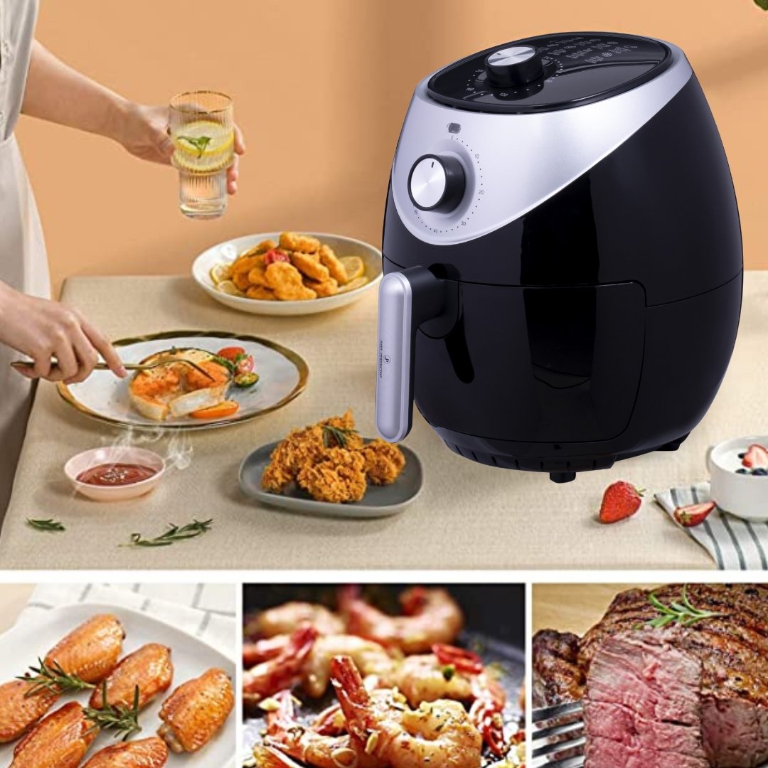 Just Perfecto JL-21: 1400W heteluchtfriteuse met knopbediening - 3,2L - Bivakshop