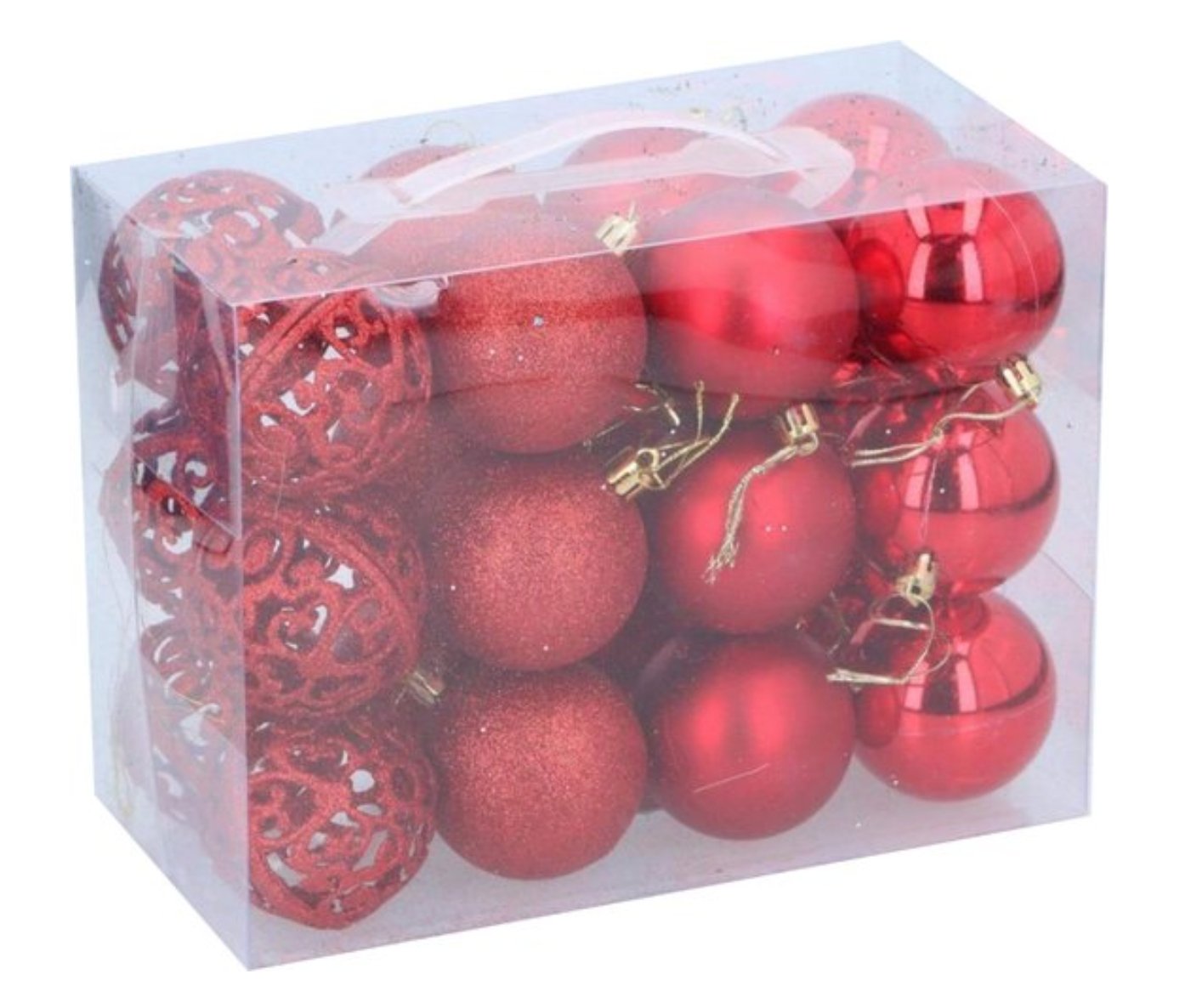 Kerstballen Set Rood 24 Stuks - Bivakshop