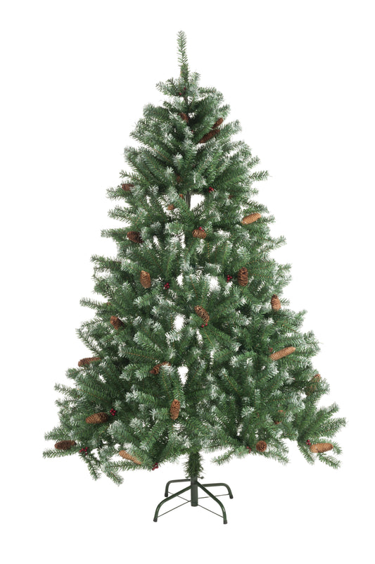 Kerstboom Met Sneeuw, Dennenappels En Besjes 210 Cm - Bivakshop