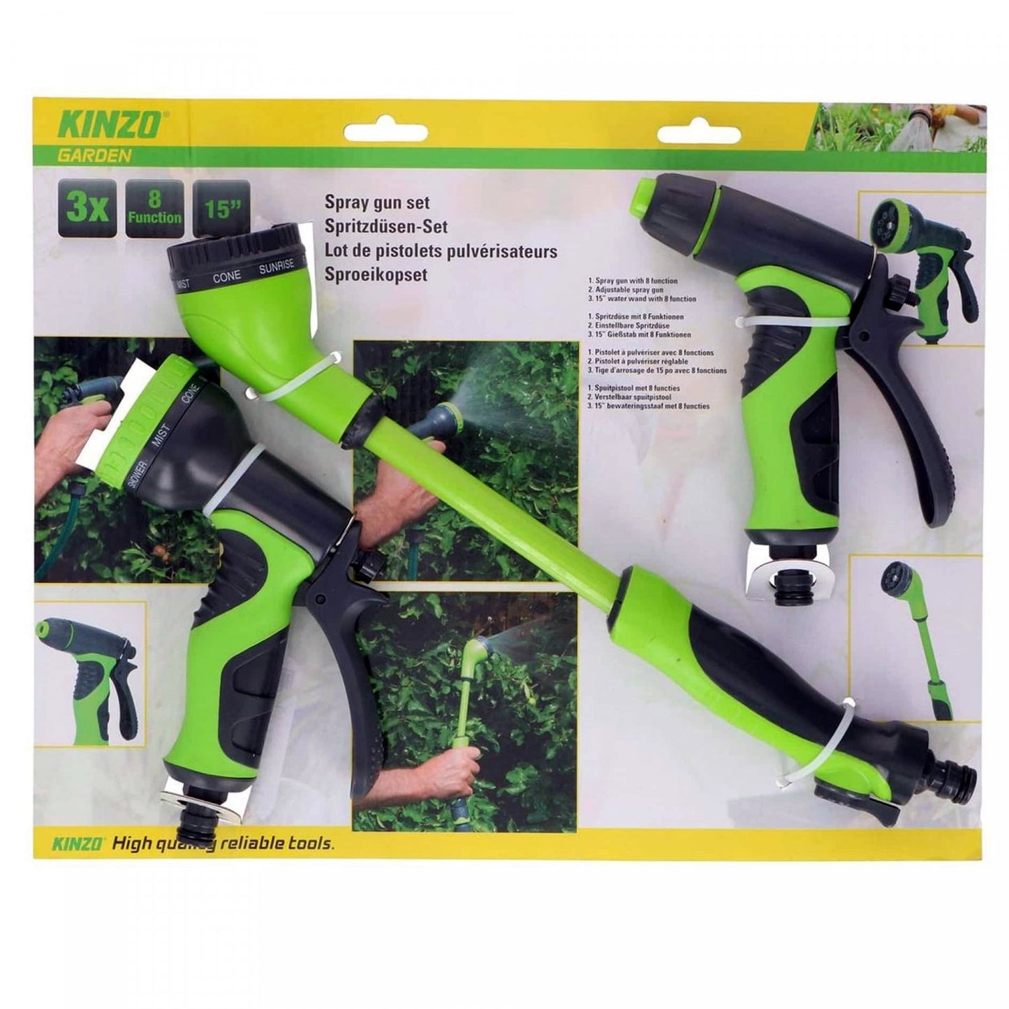 Kinzo 3-delige spuitmondset spuitpistool - Bivakshop