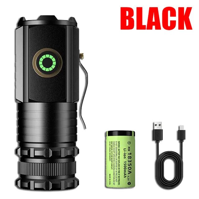 Krachtige mini EDC LED zaklamp 2000lm - USB Oplaadbaar - Camping lantaarn - Compact en draagbaar - Bivakshop