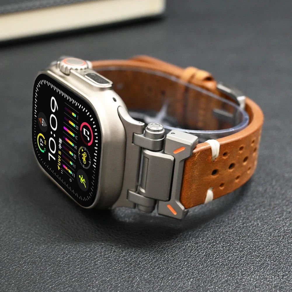 Leren band voor Apple Watch Ultra 2 45 en 49 mm modellen Bivakshop