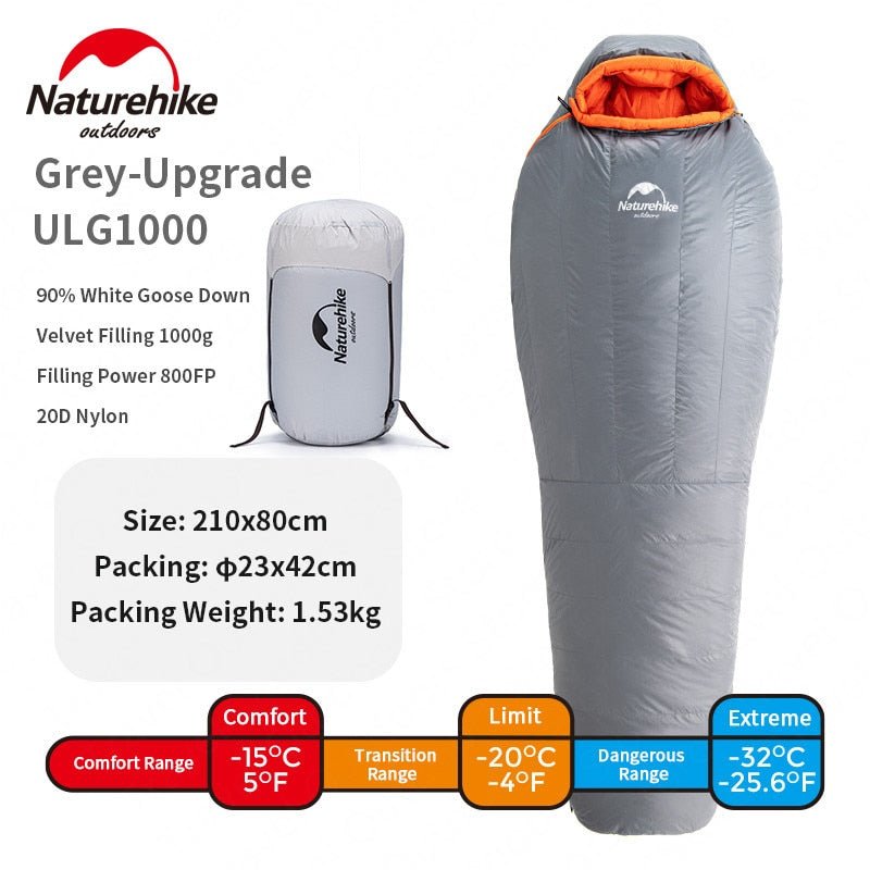 Naturehike Slaapzak Winter - Waterdichte Warme Slaapzak - Draagbare Camping - Reizen - Bivakshop