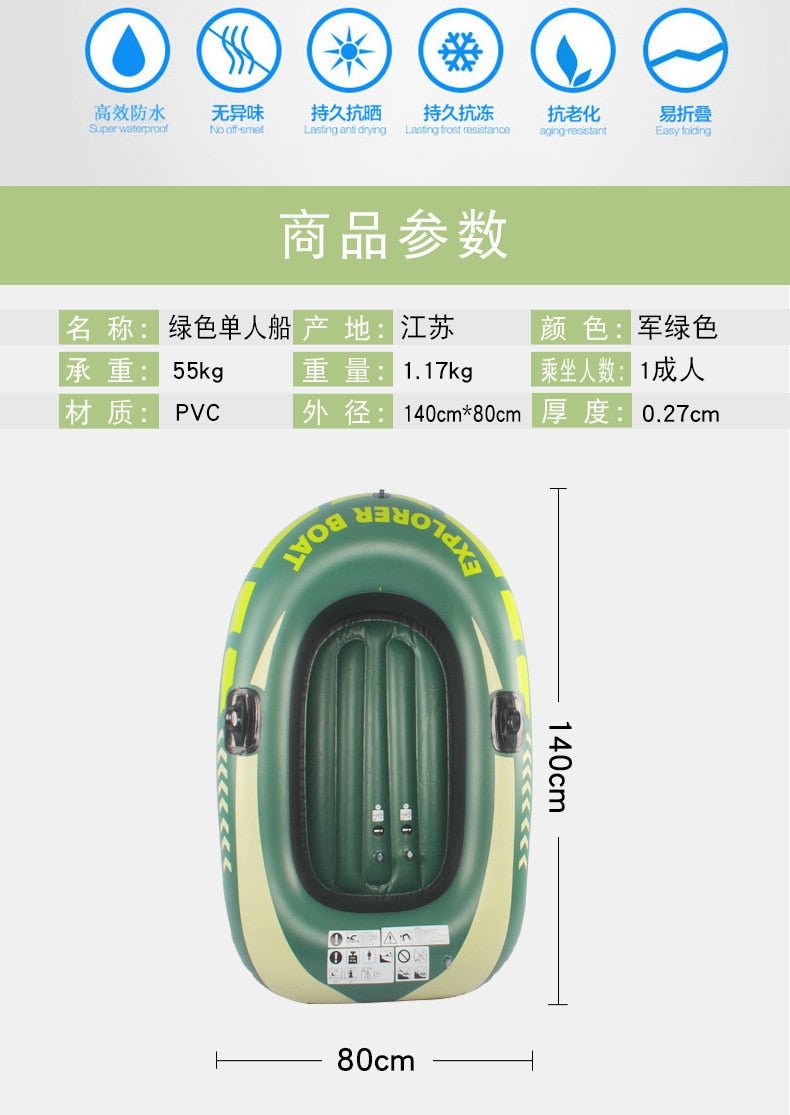 PVC opblaasbare kayak kano - 1 tot 2 Persoon rubberboot - Bivakshop