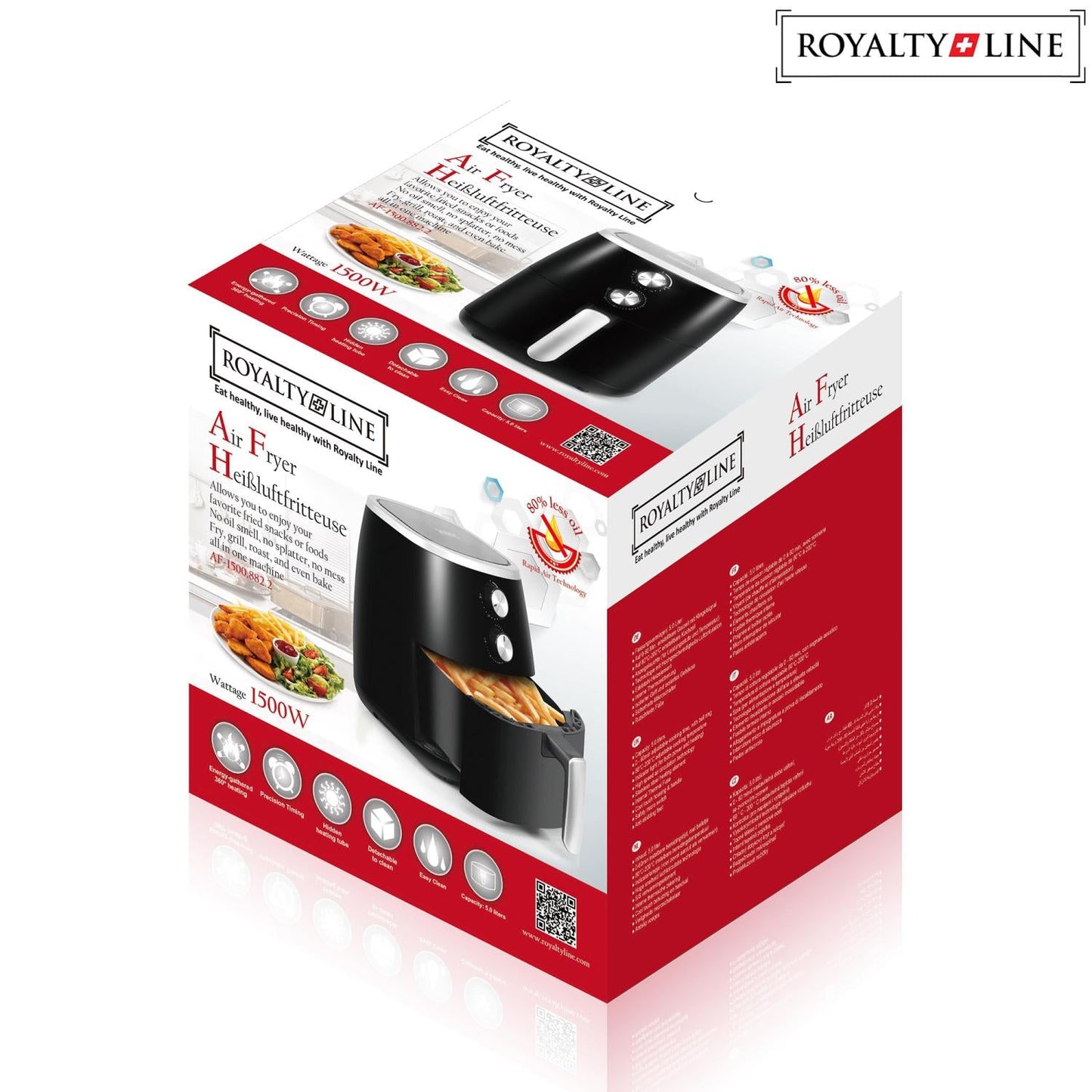 Royalty Line 1500W Airfryer - Bivakshop