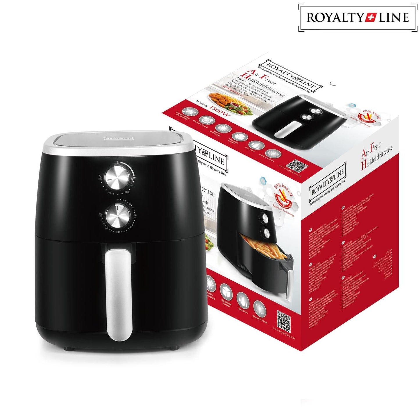 Royalty Line 1500W Airfryer - Bivakshop