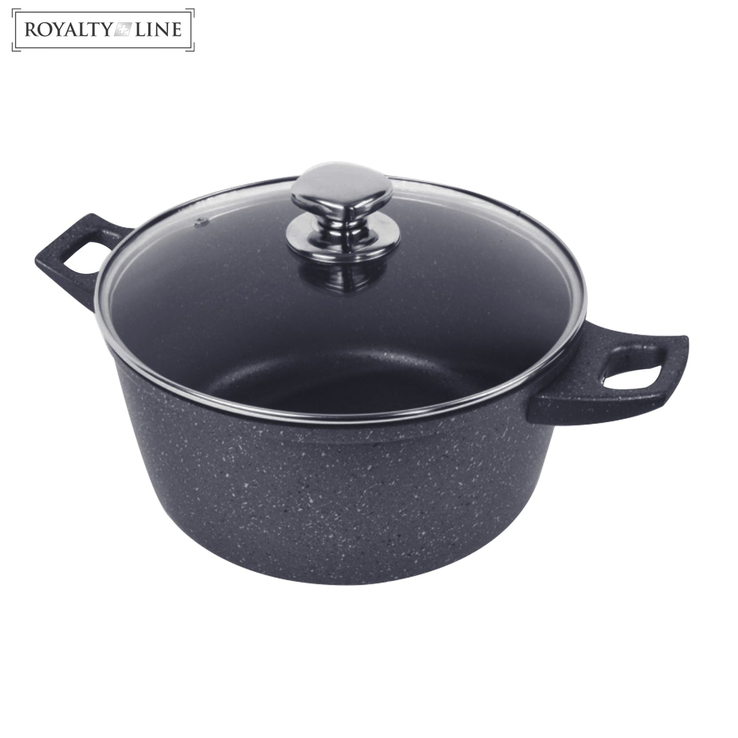 Royalty Line gesmede aluminium anti-aanbak marmeren kookpot - 30 cm grijs - Bivakshop
