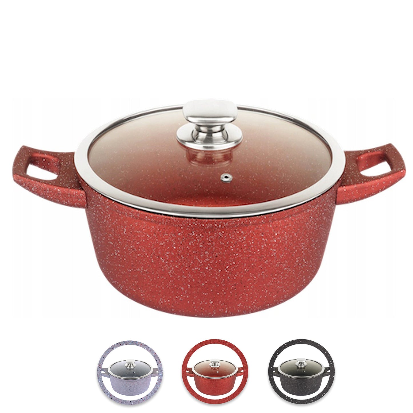 Royalty Line gesmede aluminium anti-aanbak marmeren kookpot - 30 cm grijs - Bivakshop