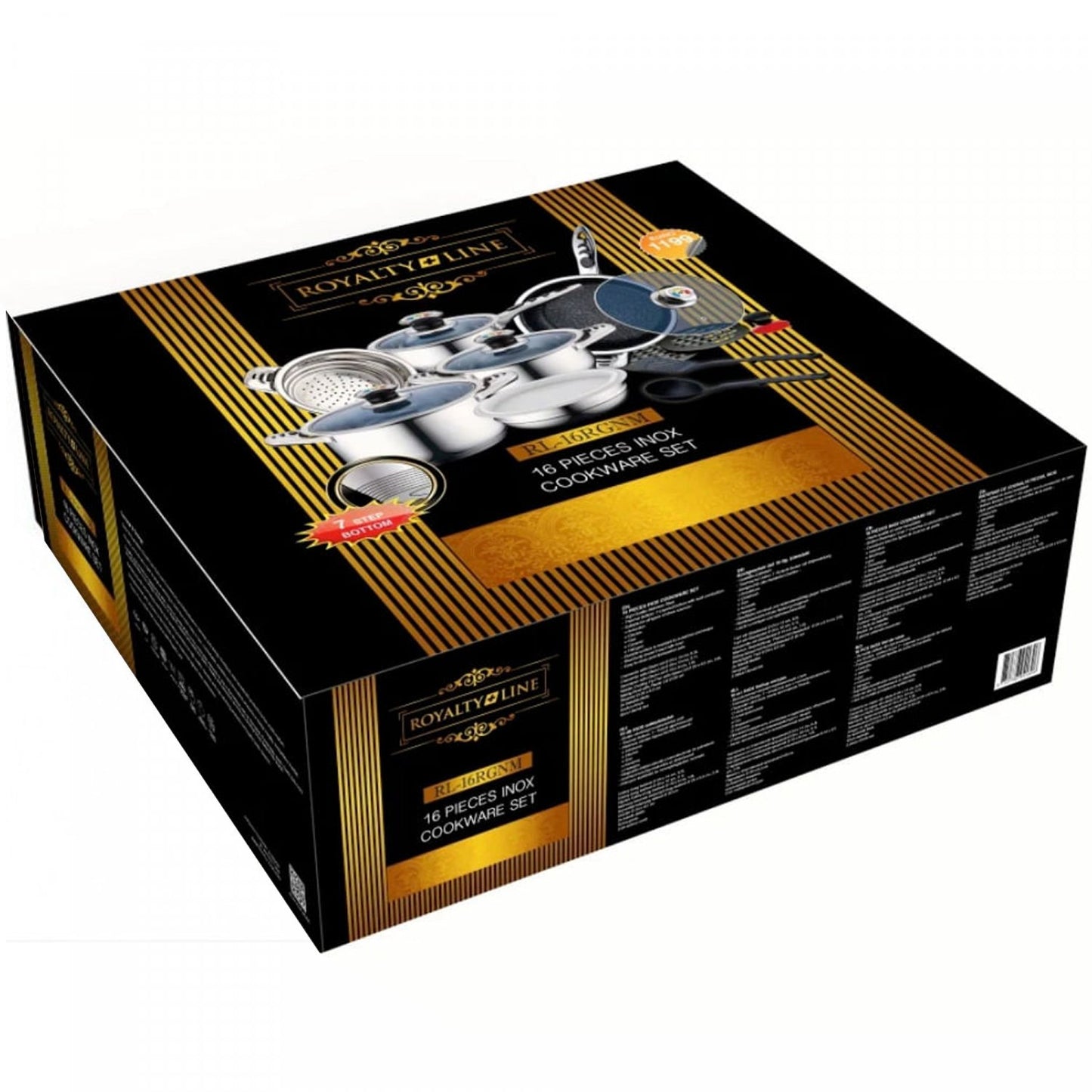 Royalty Line RL-16RGNM: 16-delige premium roestvrijstalen pannenset - Bivakshop