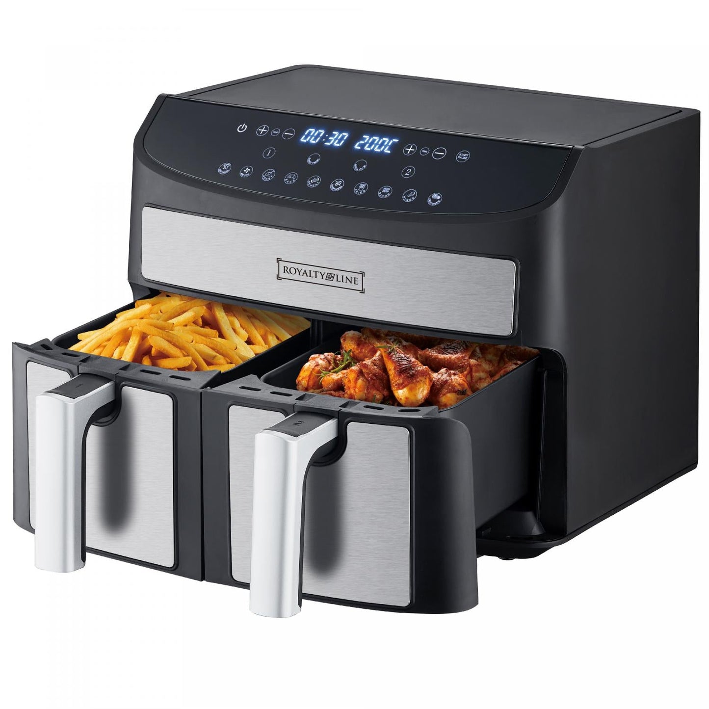 Royalty Line RL-AF5409: Airfryer met dubbele mand - 2000W - Bivakshop