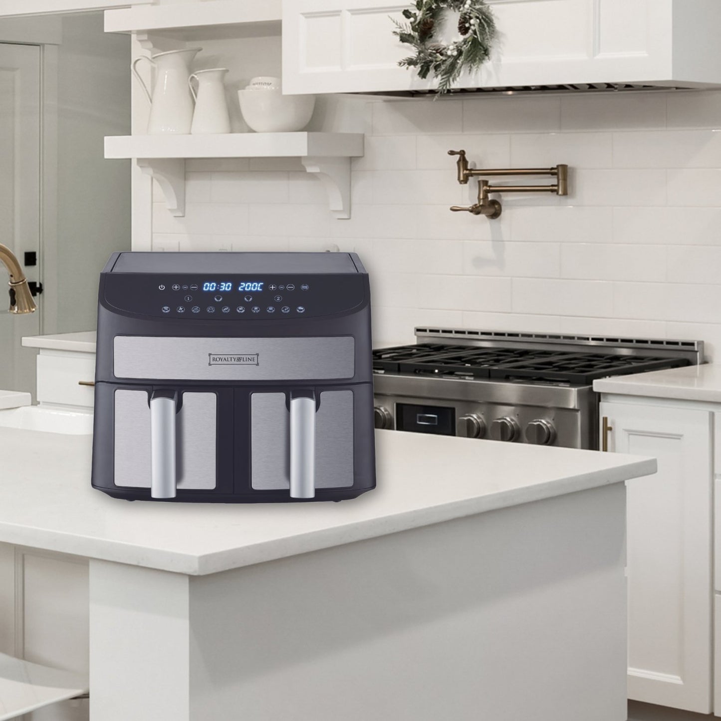 Royalty Line RL-AF5409: Airfryer met dubbele mand - 2000W - Bivakshop