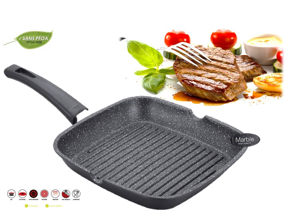 Royalty Line RL-AG24M: Grillpan met Marmercoating - 24cm - Bivakshop
