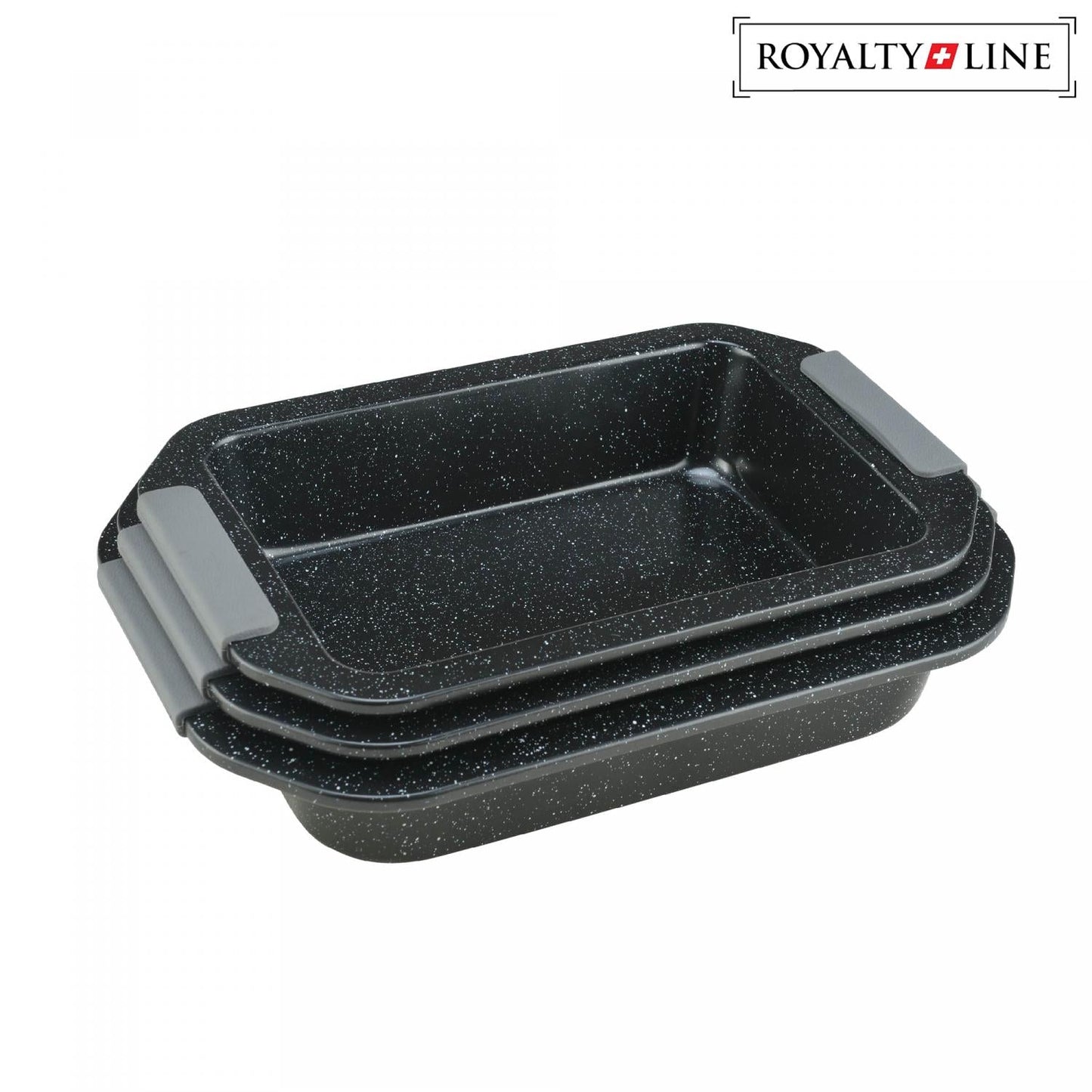Royalty Line RL-CC3B: 3-delige bakplaat met marmeren coating - Bivakshop