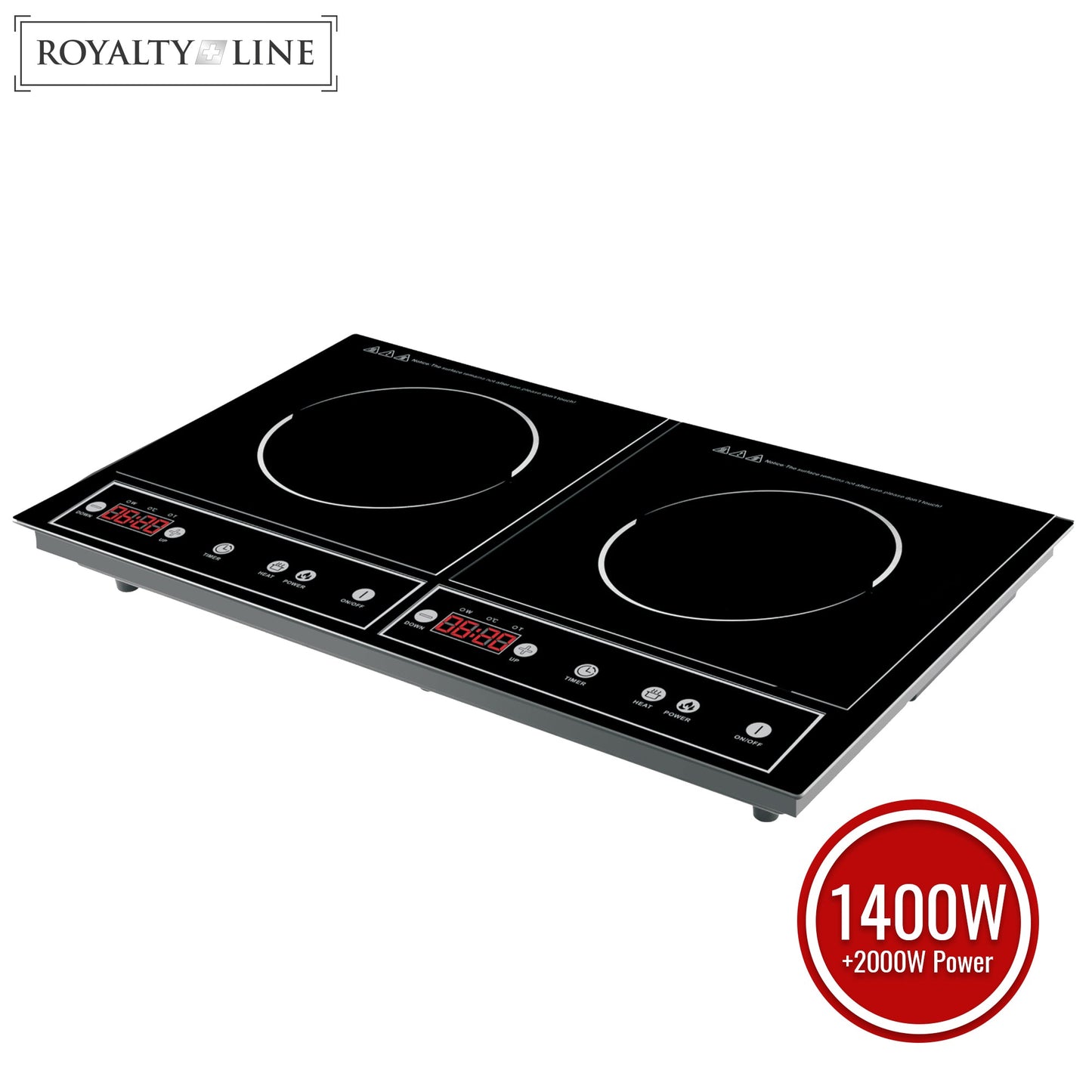 Royalty Line RL-DIP4000.2: Inductiekookplaat met dubbele plaat - Bivakshop