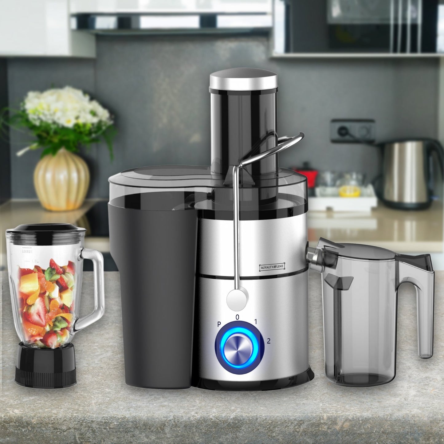 Royalty Line RL-PJ19003: 4-in-1 Sapcentrifuge, Blender, Chopper & Grinder - Bivakshop
