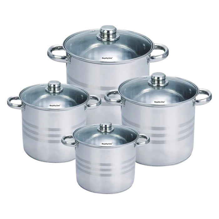 Royalty Line RL-SP8: Royalty Line RVS Kookpannen Set 8-delig - Bivakshop