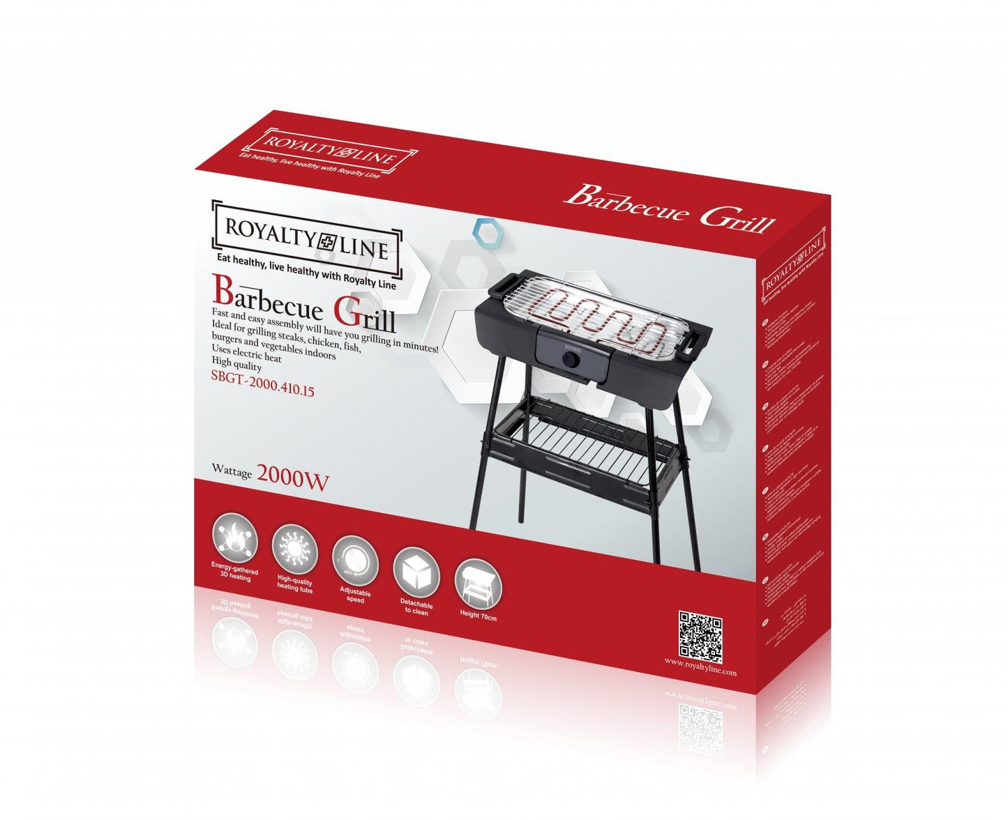 Royalty Line SBGT-2000: elektrische barbecuegrill van 2000 W - Bivakshop