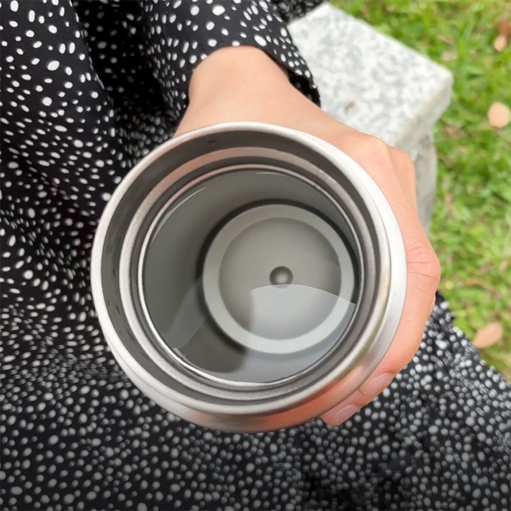 Titanium Vacuüm Thermosfles - 440 of 550 ml inhoud - Met theezetter - Zilver - Bivakshop