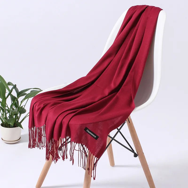 Trendy dames sjaal met kwasten - Kasjmierachtige winterstijl - Bivakshop