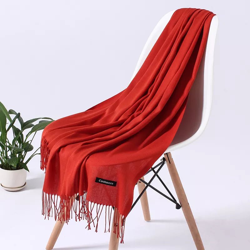 Trendy dames sjaal met kwasten - Kasjmierachtige winterstijl - Bivakshop