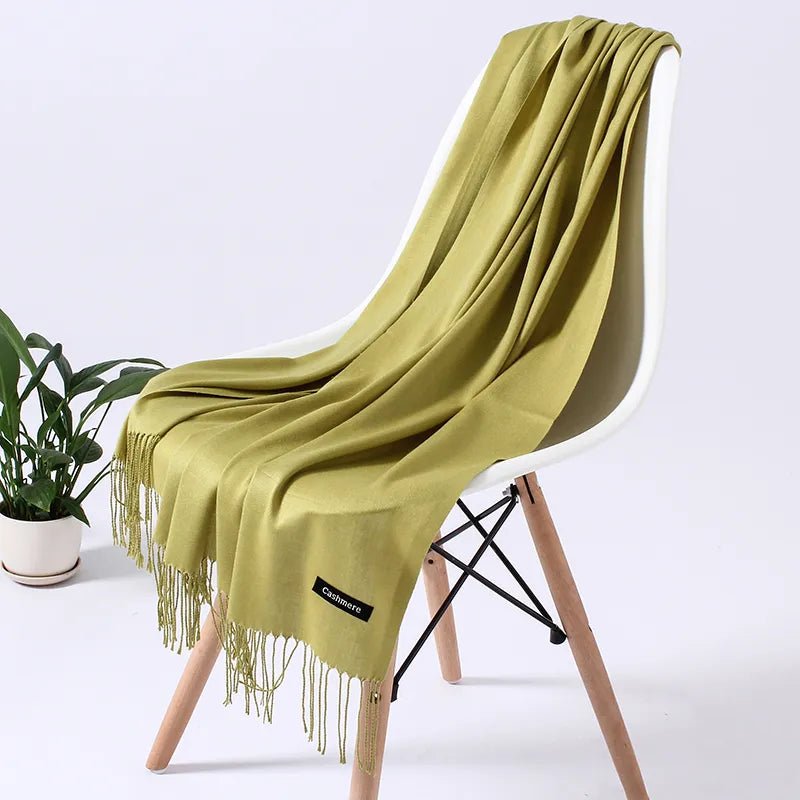 Trendy dames sjaal met kwasten - Kasjmierachtige winterstijl - Bivakshop
