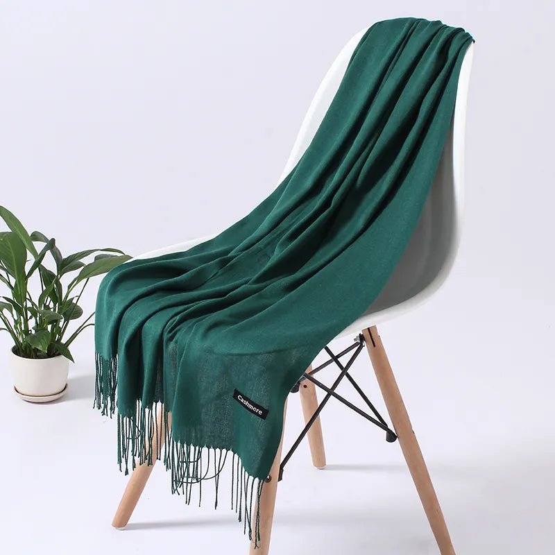 Trendy dames sjaal met kwasten - Kasjmierachtige winterstijl - Bivakshop
