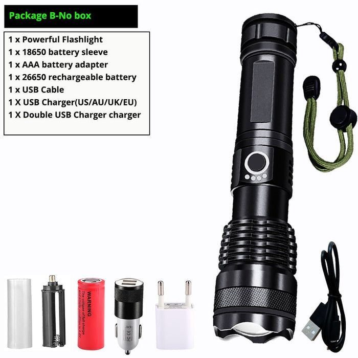 Trlife Zaklamp - Oplaadbare outdoor zaklamp - Waterdicht - Krachtig - Bivakshop