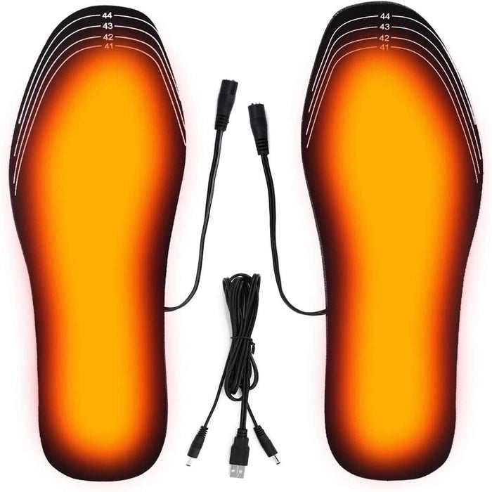 USB Verwarmde schoenzolen - Electrische voetverwarming - Winter inlegzolen - Maat 35-40 en 41-46 - Bivakshop