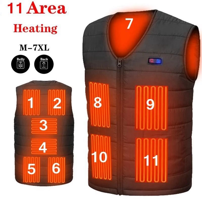 Verwarmde bodywarmer - USB - Elektrische kleding - Verstelbare warmte -Thermo vest - Verwarmd vest - Bivakshop