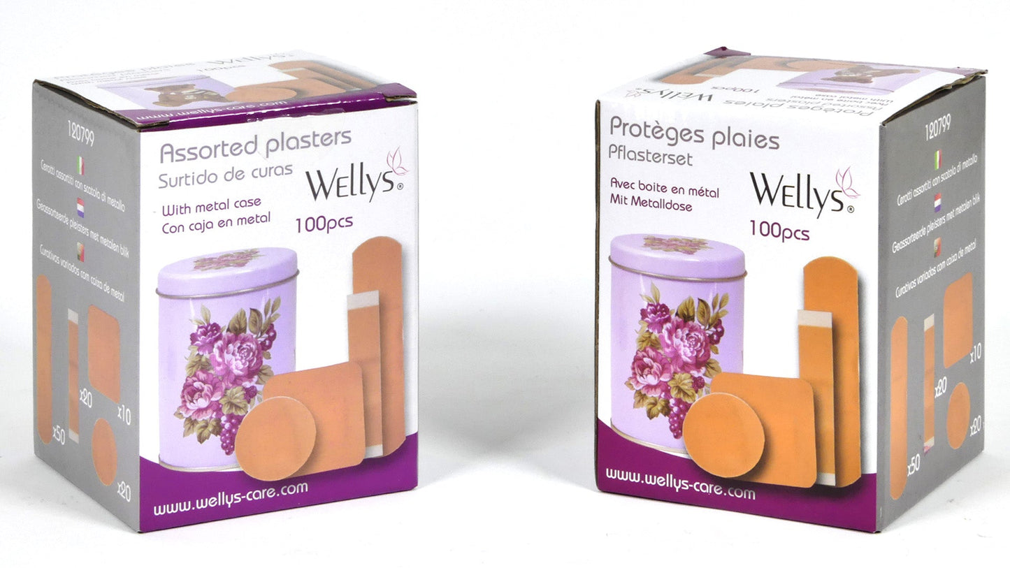 Wellys 100 Stuks Wondpleister in Metalen Doos - Bivakshop