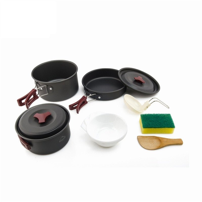 Widesea Camping Pannenset - Compleet kook- en servies kit - Bivakshop