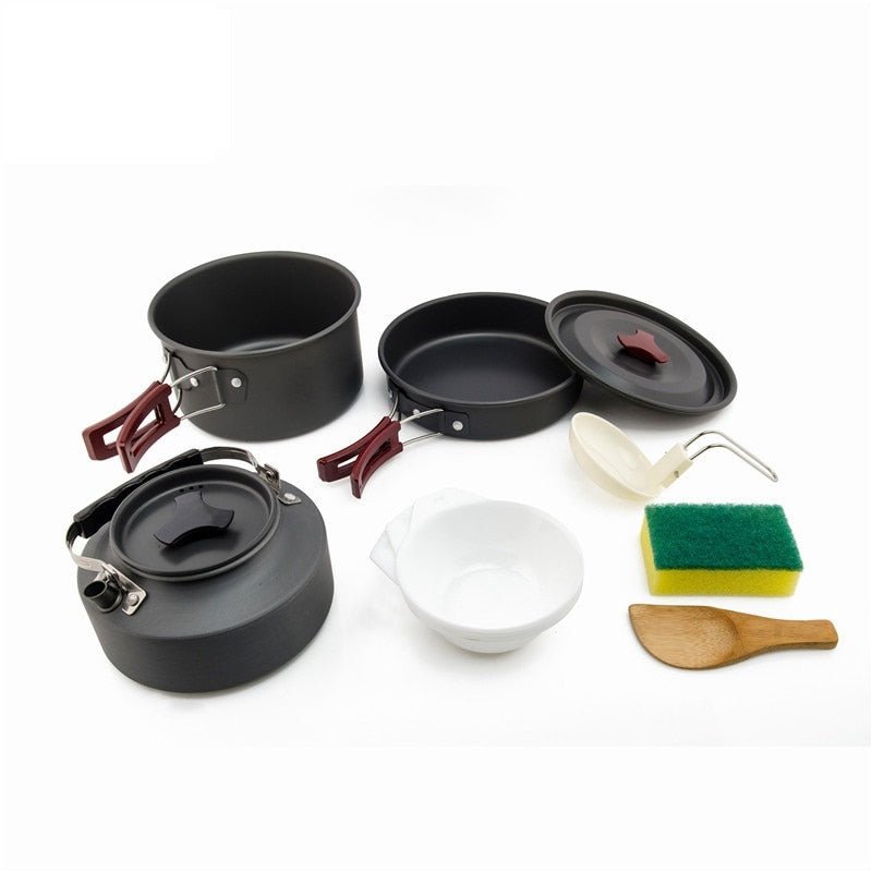 Widesea Camping Pannenset - Compleet kook- en servies kit - Bivakshop