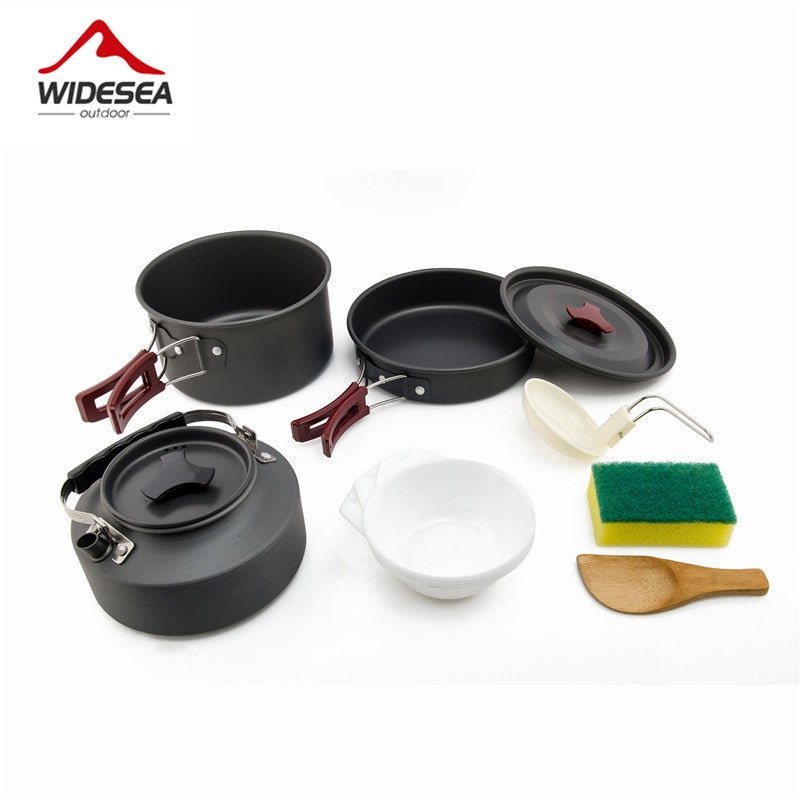 Widesea Camping Pannenset - Compleet kook- en servies kit - Bivakshop