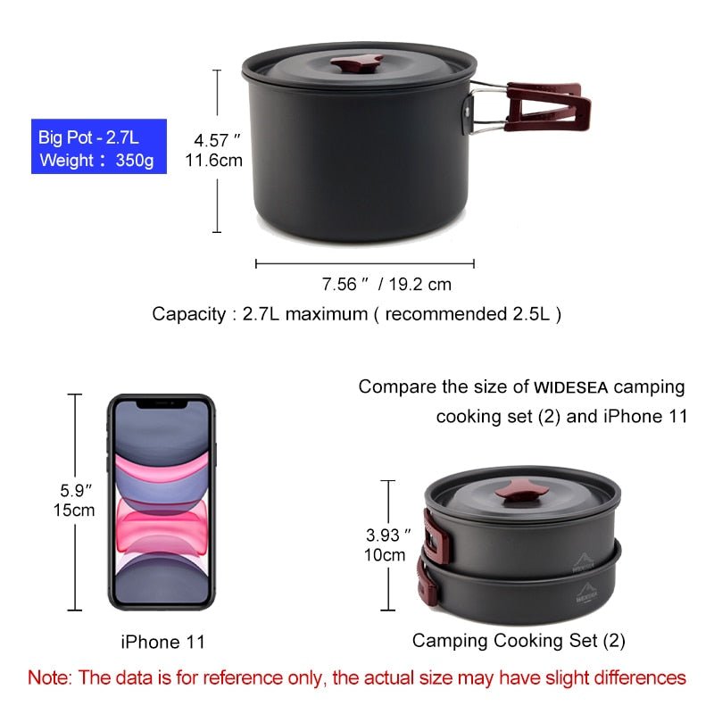 Widesea Camping Pannenset - Compleet kook- en servies kit - Bivakshop