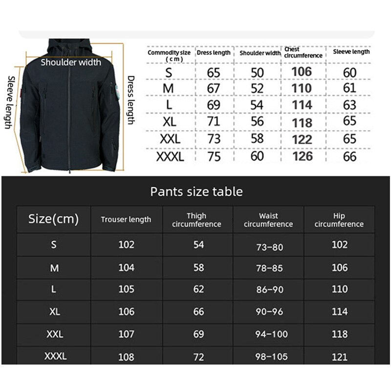 Winter herfst fleece Jas - Militair tactisch waterdicht pak - Unisex - Trainingspak - Bivakshop