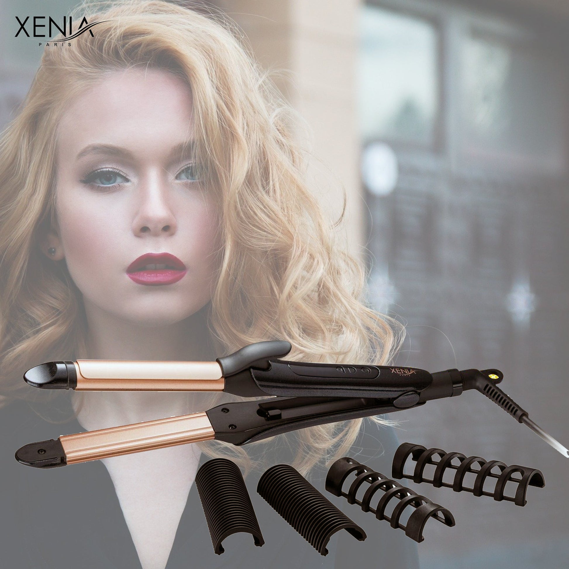 Xenia Paris TL-291218: multi-function styling iron - Stijltang, krultang, en volumizer in één - Bivakshop
