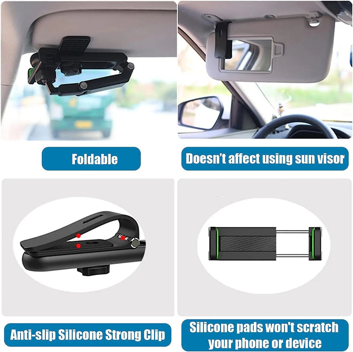 Zonneklep telefoonhouder voor in de auto - Multifunctionele 360° draaibare houder - Bivakshop