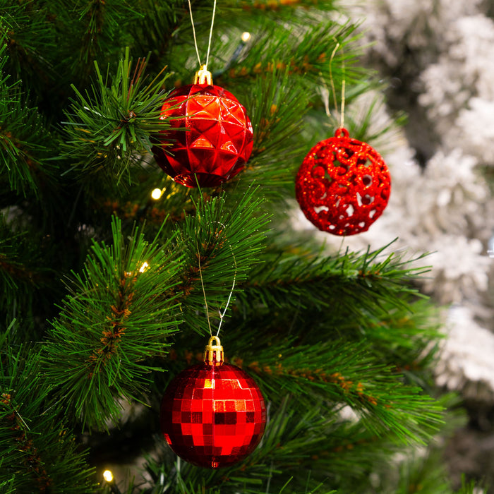 Giftsome kerstballen set rood 60 stuks