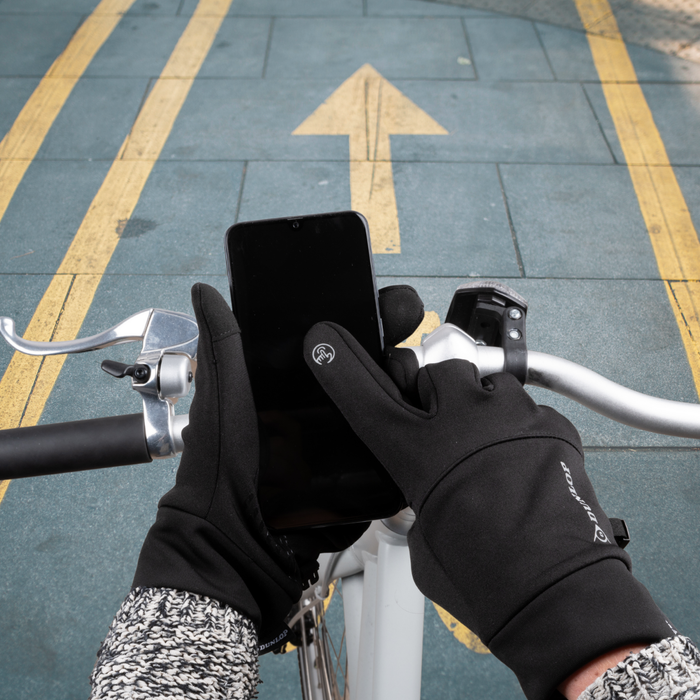 Paar zwart-grijze ademende fietshandschoenen in maat XL met padding in de handpalm - Bivakshop.nl