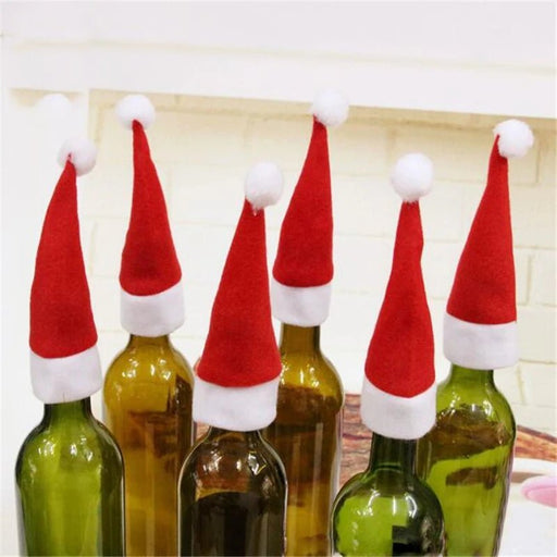 1 stuk kerst wijnfleshoes - Pluchen stoffen decoratie - Bivakshop
