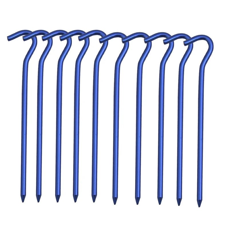10 - delige set aluminium tentharingen – 18 cm stevige haringen met haak voor tent, tarp en luifel - Bivakshop