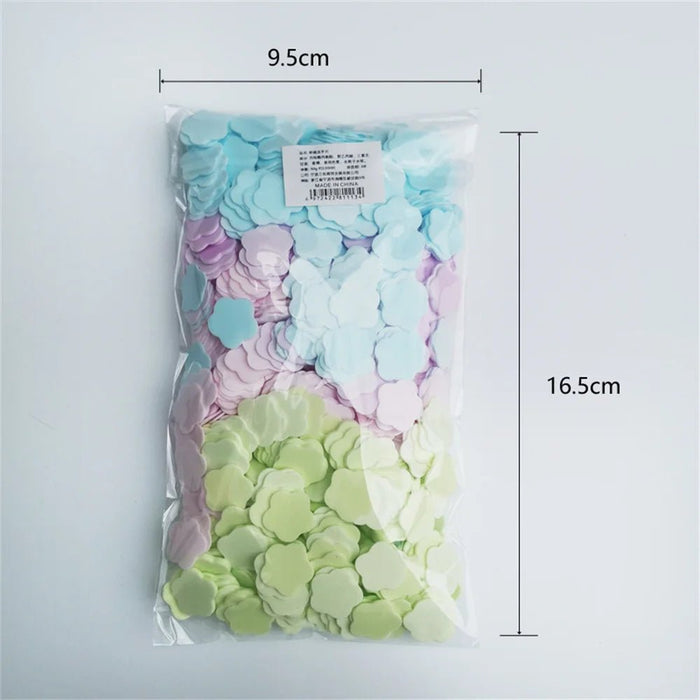 1000 stuks/1 set Draagbare Wegwerpzeeppapier Mini Reinigingshandzeep Papieren Geurende Plak Wassen Bad Reizen Kleine Zeep - Bivakshop