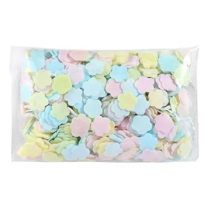 1000 stuks/1 set Draagbare Wegwerpzeeppapier Mini Reinigingshandzeep Papieren Geurende Plak Wassen Bad Reizen Kleine Zeep - Bivakshop